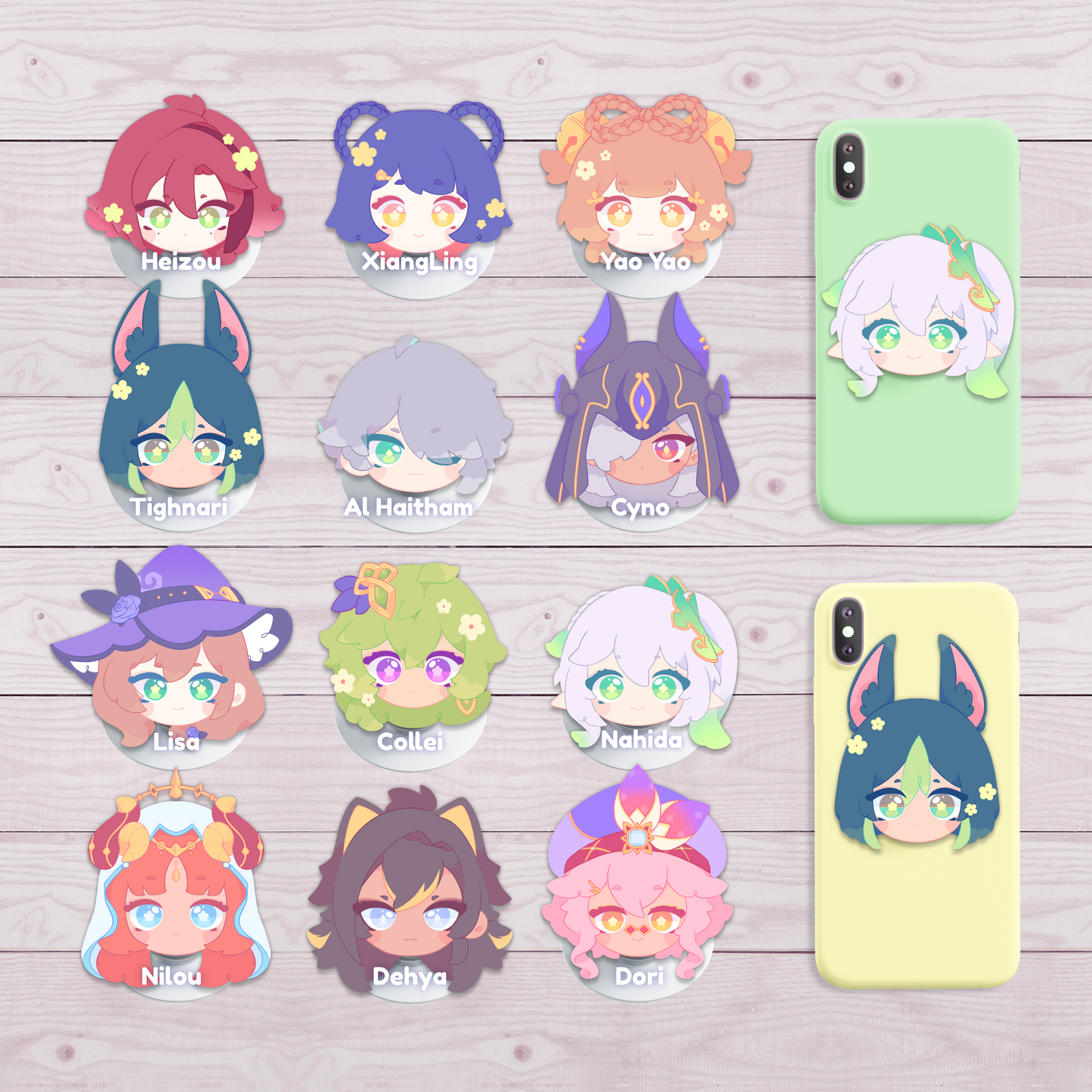 ✿ NO RE-STOCK ✿ Genshin impact phone grips 𝐍𝐄𝐖 𝐃𝐄𝐒𝐈𝐆𝐍𝐒